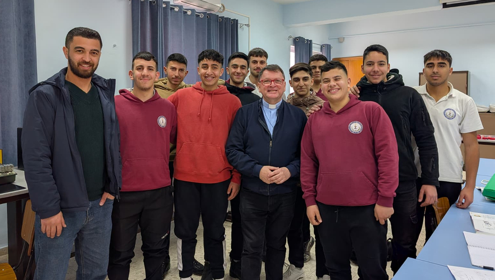 Salesianer-Schule in Bethlehem, mit Provinzial P. Siegi Kettner